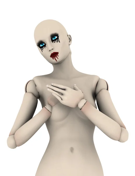 Renderowania 3D cg horror Doll — Zdjęcie stockowe