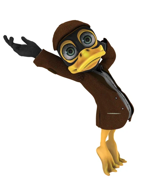 3D CG rendering of a duck detective — Stock Photo, Image