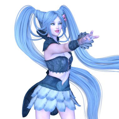 genç bir kadının 3d cg işleme