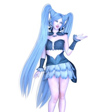 genç bir kadının 3d cg işleme