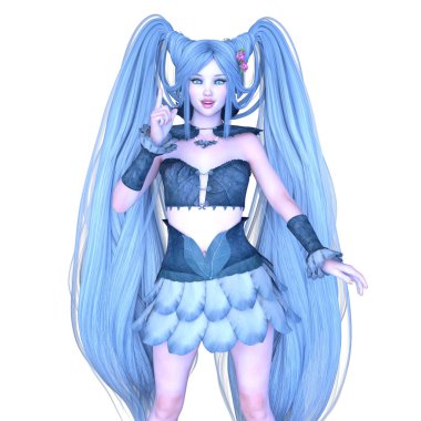 genç bir kadının 3d cg işleme