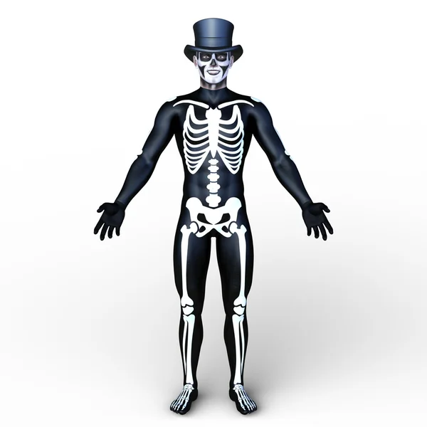 3D 3D rendu d'un homme costume squelette — Photo