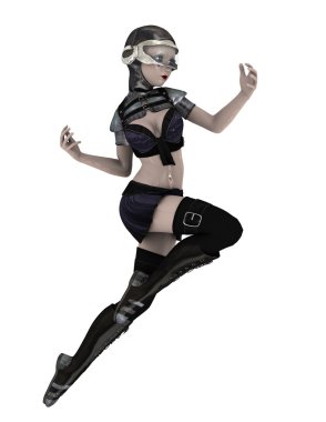 bir kadın Android 3d cg işleme