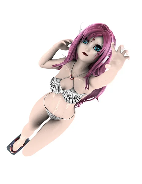 3D CG rendering of a girl figure doll — Stock Photo, Image