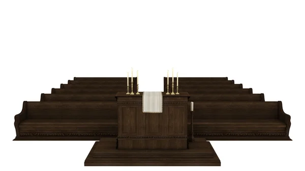 3D rendu CG du banc de l'église . — Photo