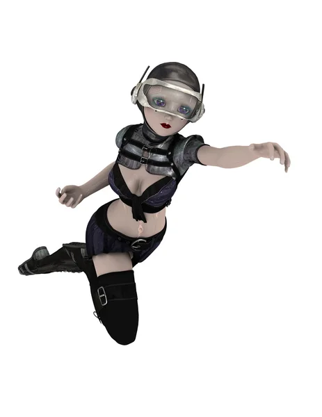 3D CG renderização de um andróide feminino — Fotografia de Stock