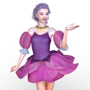 genç bir kadının 3d cg işleme