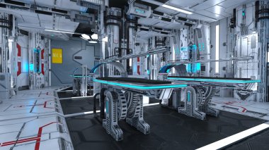 Uzay istasyonunun 3d cg görüntülemesi