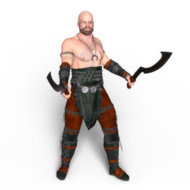 bir savaşçının 3d cg işleme