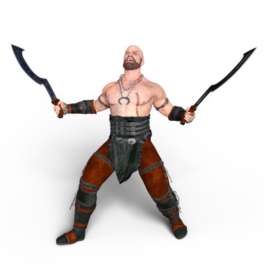 bir savaşçının 3d cg işleme