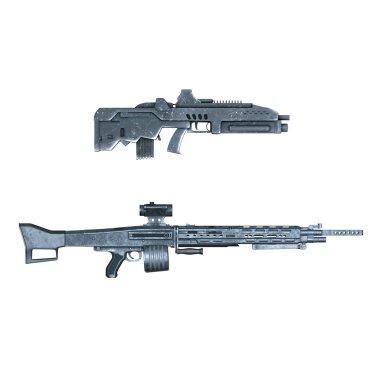 3d cg render saldırı tüfeği