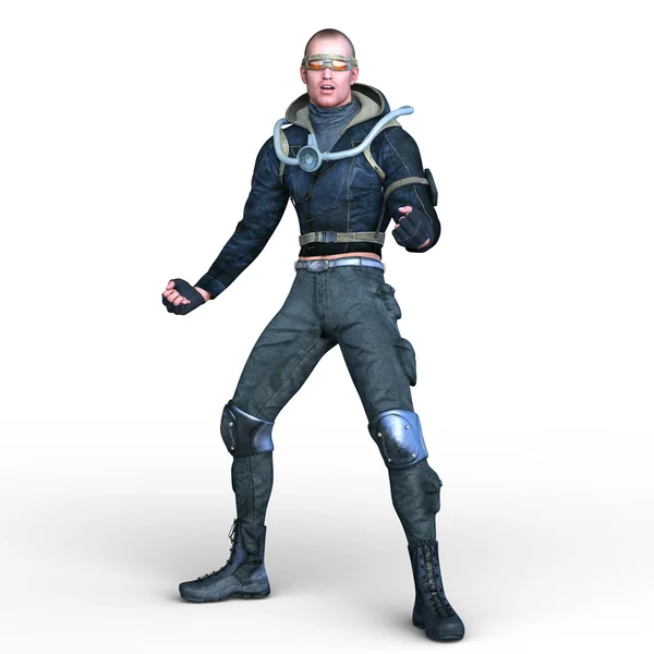 3D CG renderização de um guerreiro — Fotografia de Stock