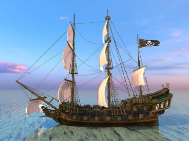 bir yelkenli tekne 3d cg render