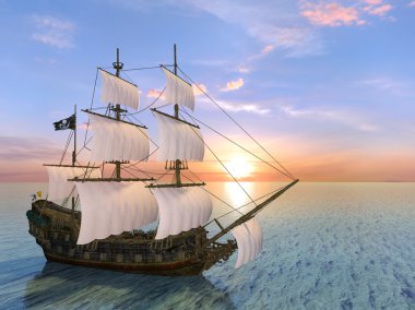 bir yelkenli tekne 3d cg render