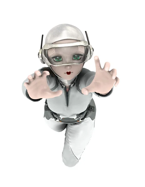 Απόδοσης 3D cg του ένα θηλυκό android — Φωτογραφία Αρχείου