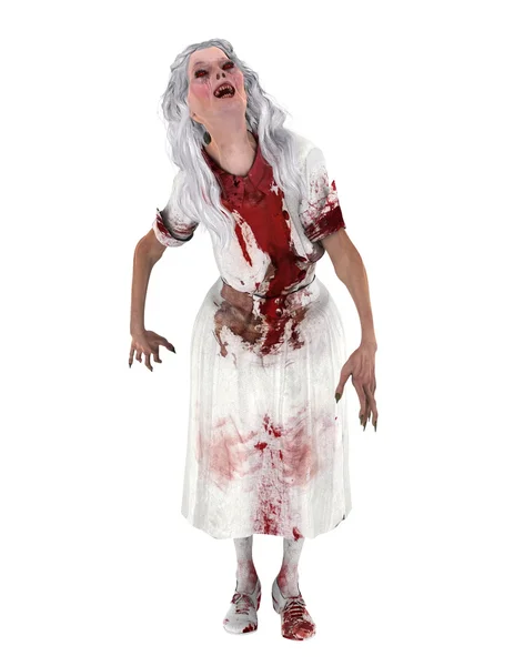 3D cg-rendering av en kvinnlig zombie — Stockfoto