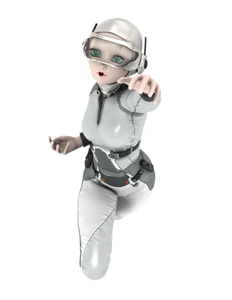 3D rendu 3D d'un androïde femelle — Photo