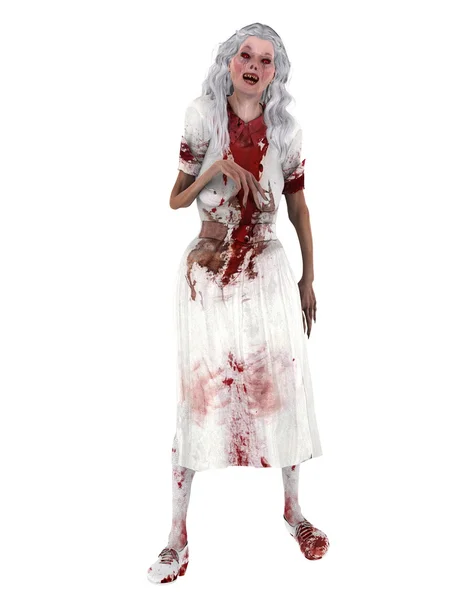 3D CG renderização de um zumbi feminino — Fotografia de Stock