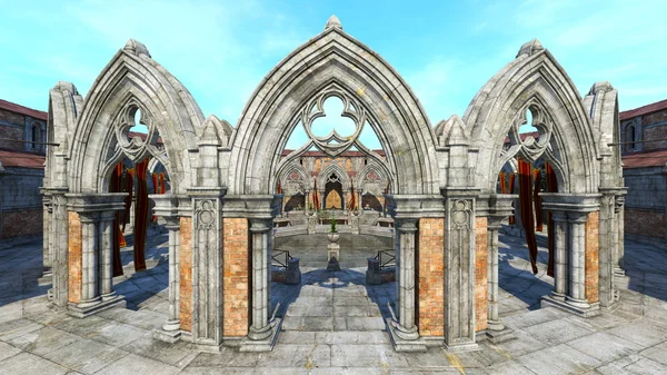 3D CG renderização de pátio — Fotografia de Stock