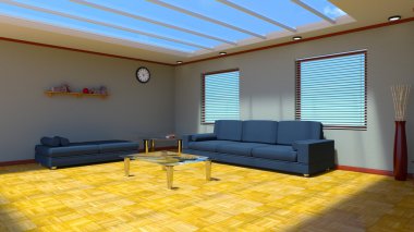 3d cg işleme bir oturma odası