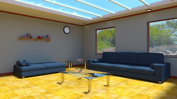 Rendering 3D CG di un soggiorno — Foto Stock