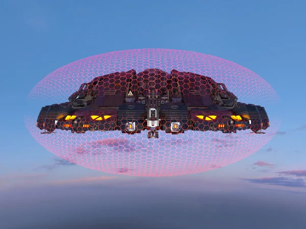 3D CG-gjengivelse av et romskip – stockfoto