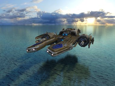 3d cg işleme bir uzay istasyonu