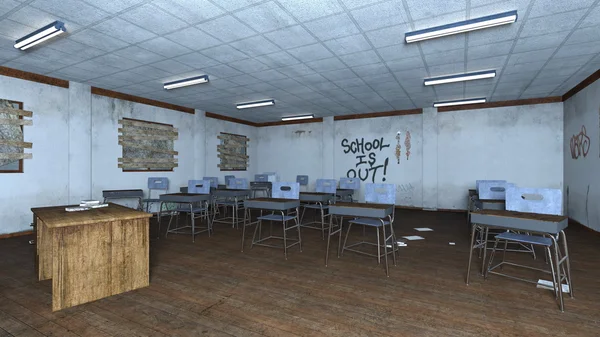 3d cg 渲染的教室 — 图库照片