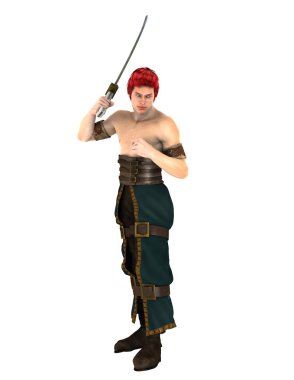 bir savaşçının 3d cg işleme