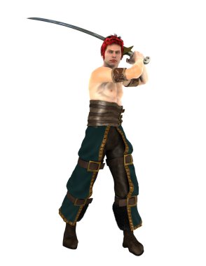 bir savaşçının 3d cg işleme