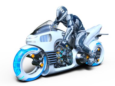 Robot bir motosiklet sürme