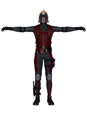 bir askerin 3d cg işleme