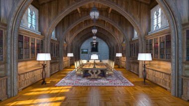 3d cg render bir yemek odası