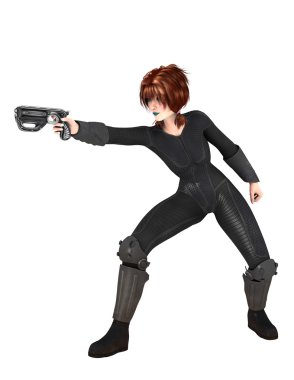 bir kadın savaşçı 3d cg render