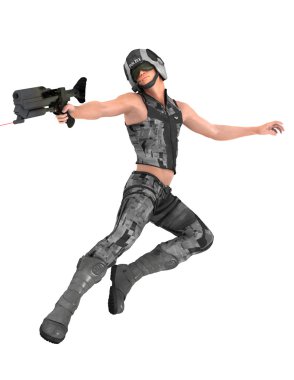 Polis adamın 3d cg işleme