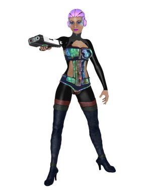 bir kadın Android 3d cg işleme