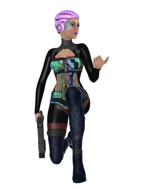 bir kadın Android 3d cg işleme