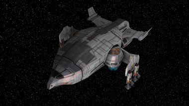 bir uzay gemisi 3d cg render