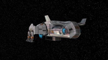 bir uzay gemisi 3d cg render