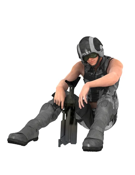 3D CG prestação de um homem da polícia — Fotografia de Stock