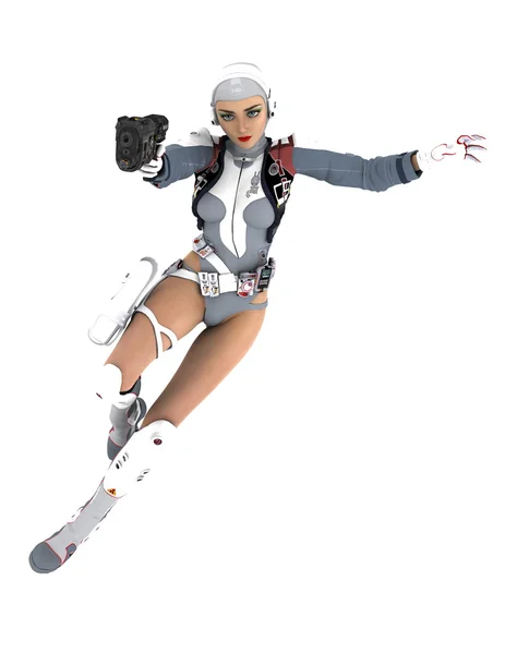 3D CG representación de un androide femenino —  Fotos de Stock
