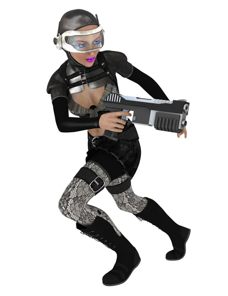 3D CG representación de un androide femenino — Foto de Stock