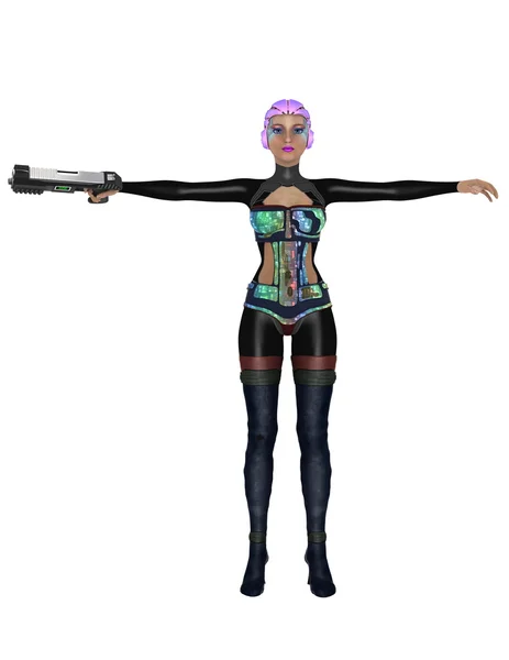 3D CG rendering of a female android — Stock Photo, Image