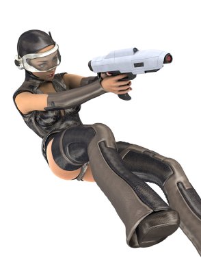 bir kadın Android 3d cg işleme