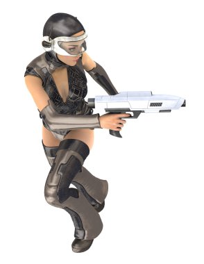 bir kadın Android 3d cg işleme