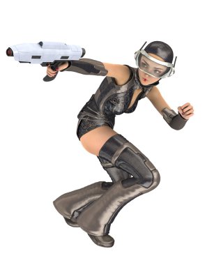 bir kadın Android 3d cg işleme