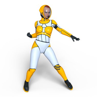 3d cg işleme süper bir kadın