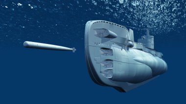 bir denizaltı 3d cg render