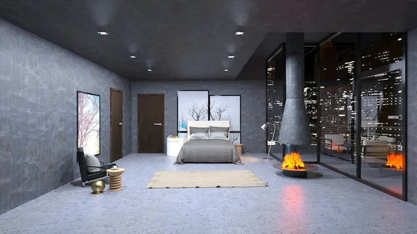 3D CG візуалізація спальні — стокове фото
