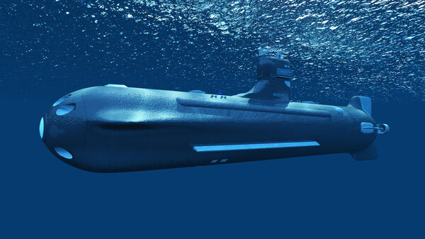 3D CG rendering of a submarine